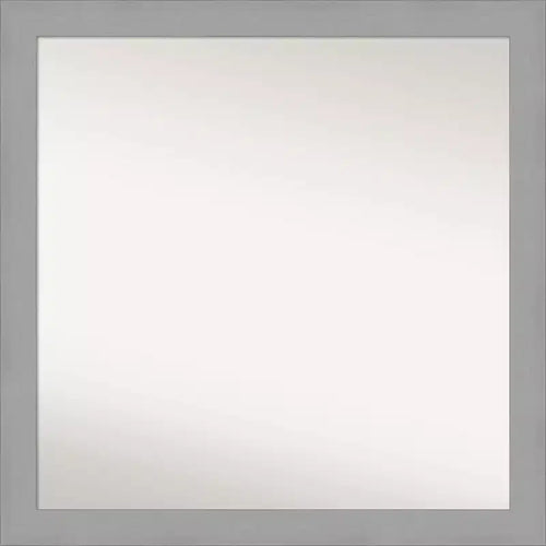 30" x 30" Non-Beveled Brushed Nickel Wall Mirror - Amanti Art: Modern Square, Polystyrene Frame