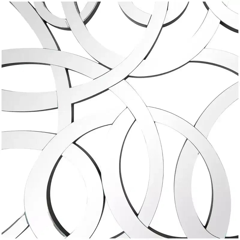 Glass Geometric Room Wall Mirror Silver
