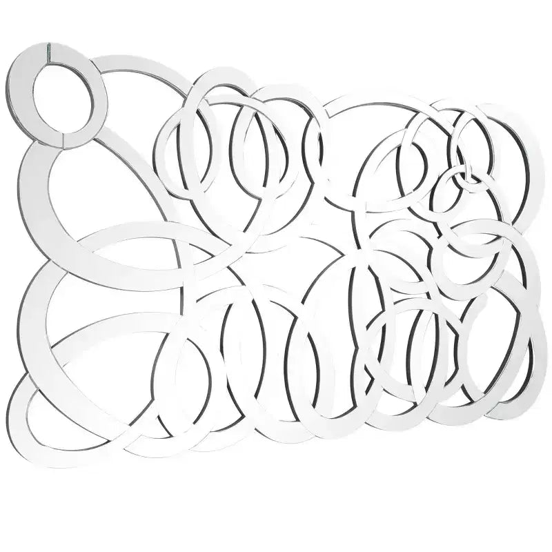 Glass Geometric Room Wall Mirror Silver