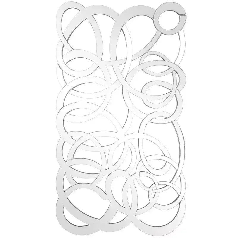Glass Geometric Room Wall Mirror Silver