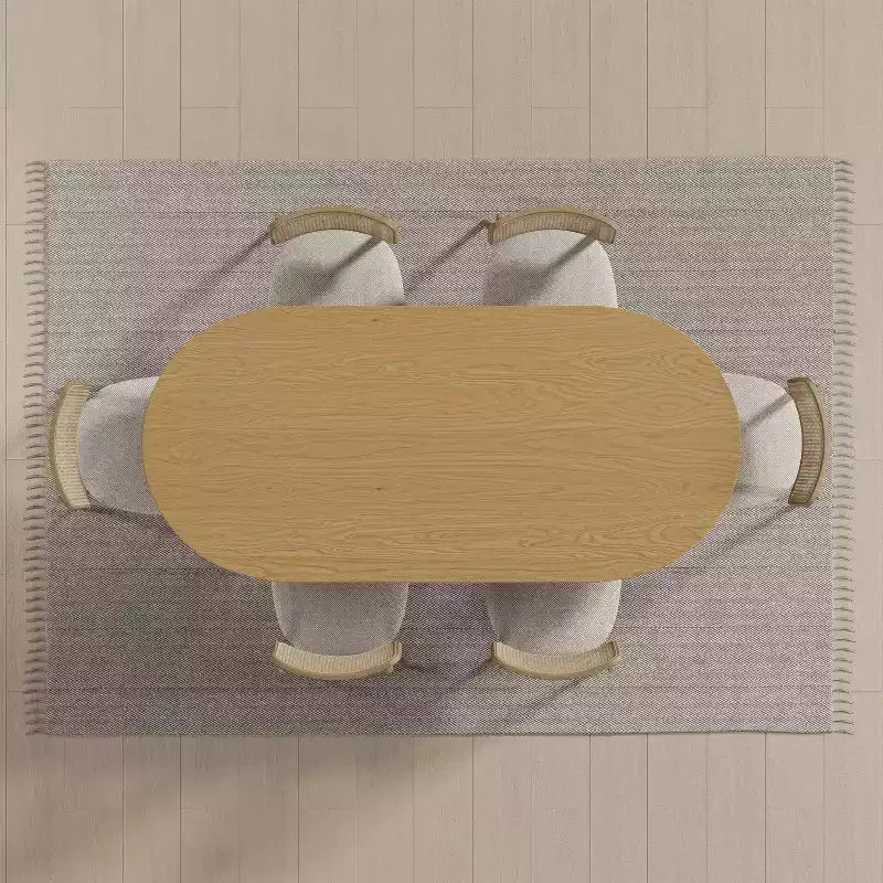 67 Modern Oval Dining Table Farmhouse Kitchen Table for 6 People