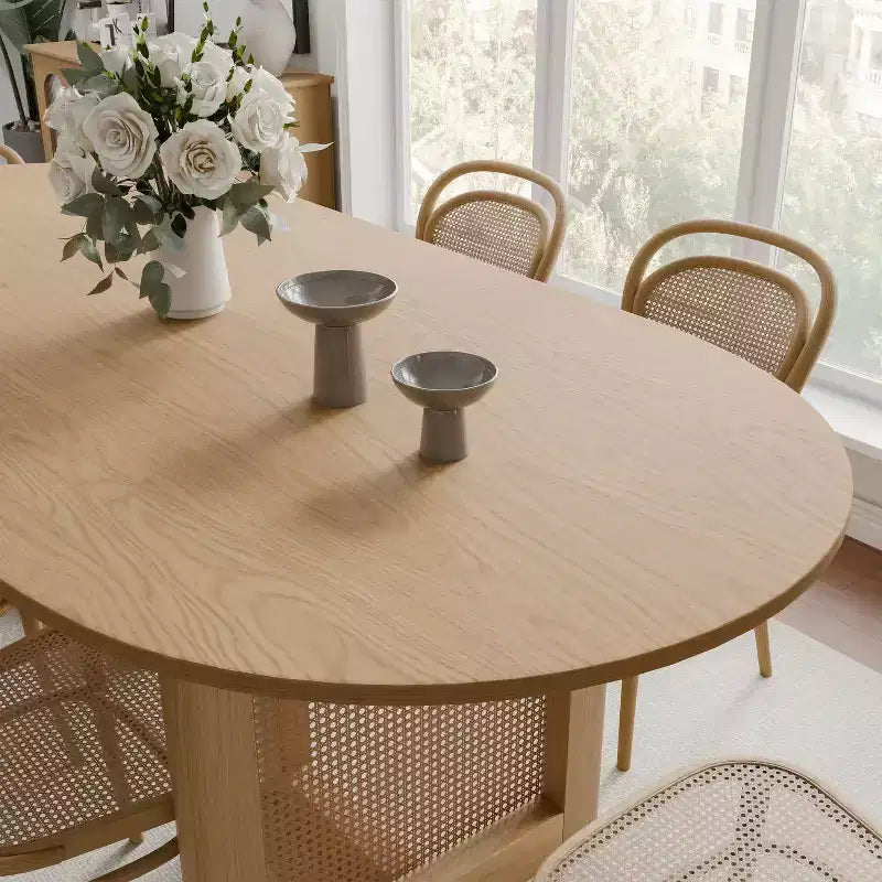 67 Modern Oval Dining Table Farmhouse Kitchen Table for 6 People