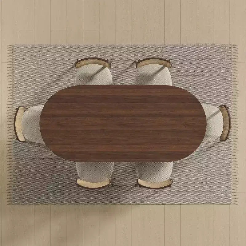 67 Modern Oval Dining Table Farmhouse Kitchen Table for 6 People