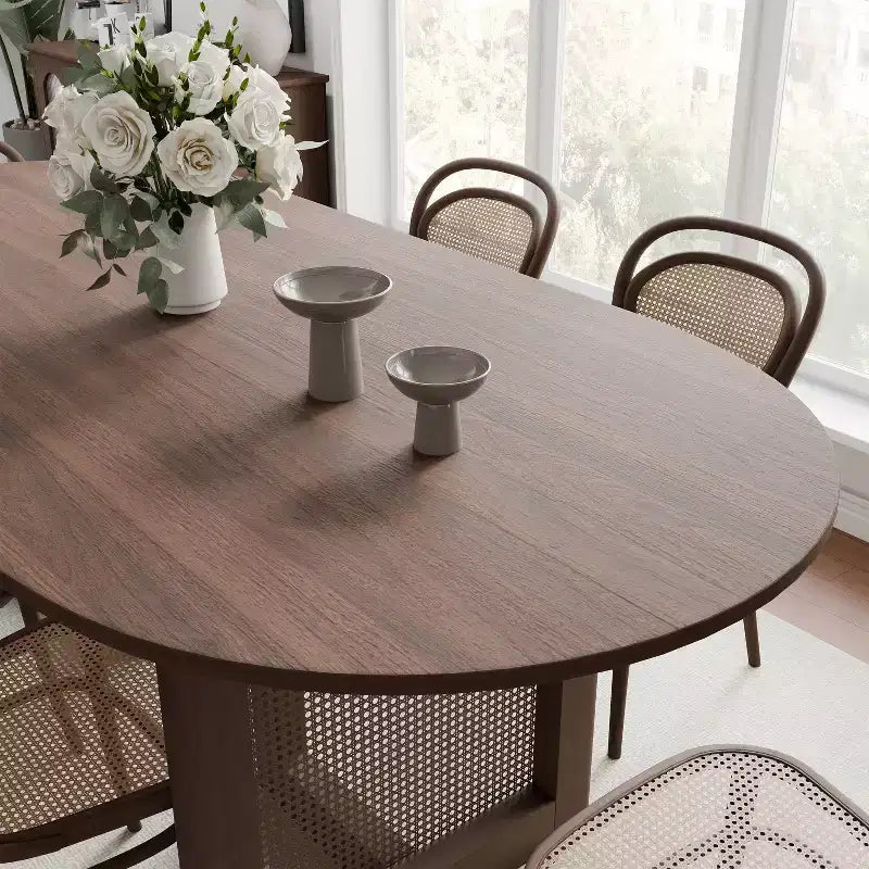 67 Modern Oval Dining Table Farmhouse Kitchen Table for 6 People