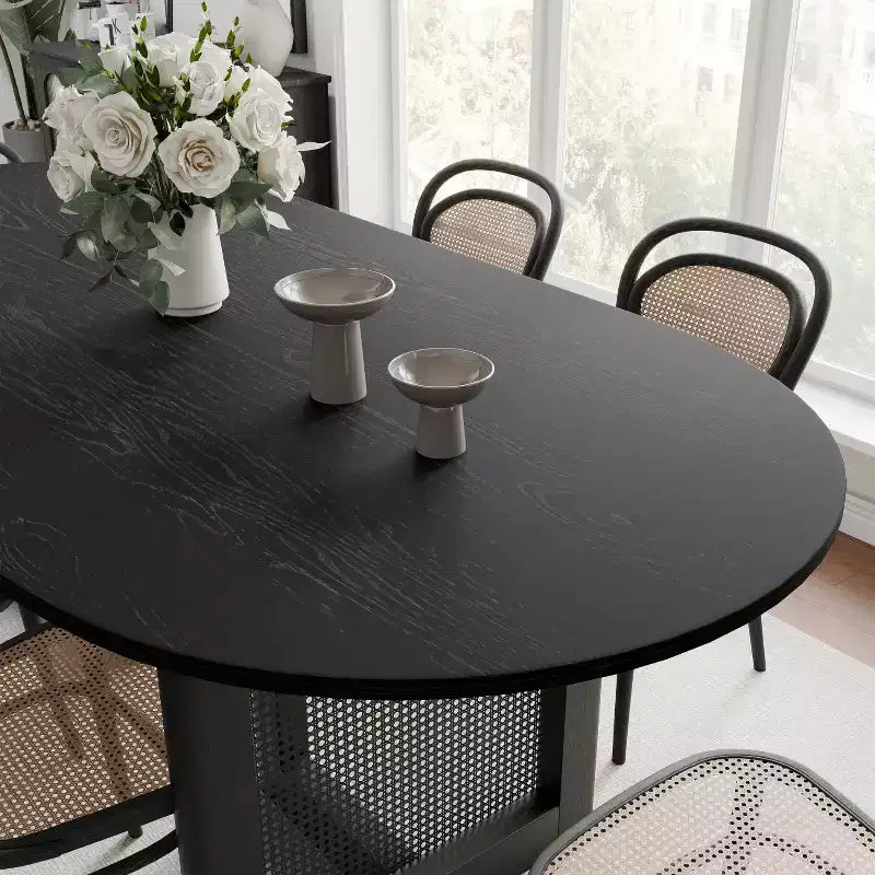 67 Modern Oval Dining Table Farmhouse Kitchen Table for 6 People