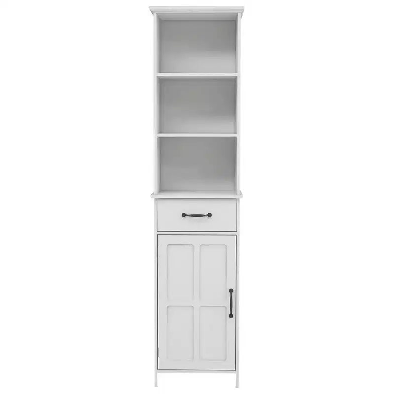 65'' Tall Bathroom Storage Cabinet, Wooden Floor Cabinet With Drawers & Adjustable Shelf, Slim Freestanding Storage Organizer For Bathroom Living Room