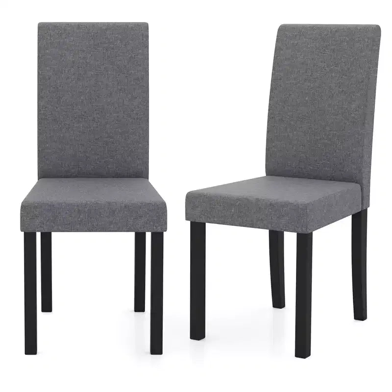 Dining Chair Set of 4 Fabric Upholstered Rubber Wood Legs Side Armless