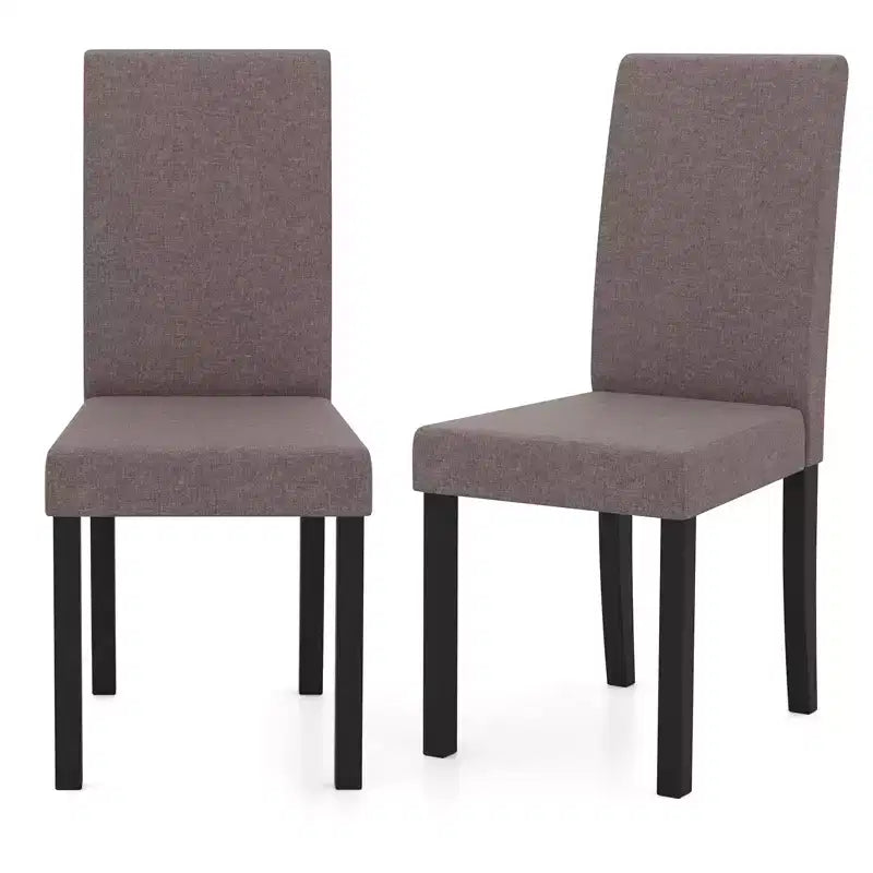 Dining Chair Set of 4 Fabric Upholstered Rubber Wood Legs Side Armless