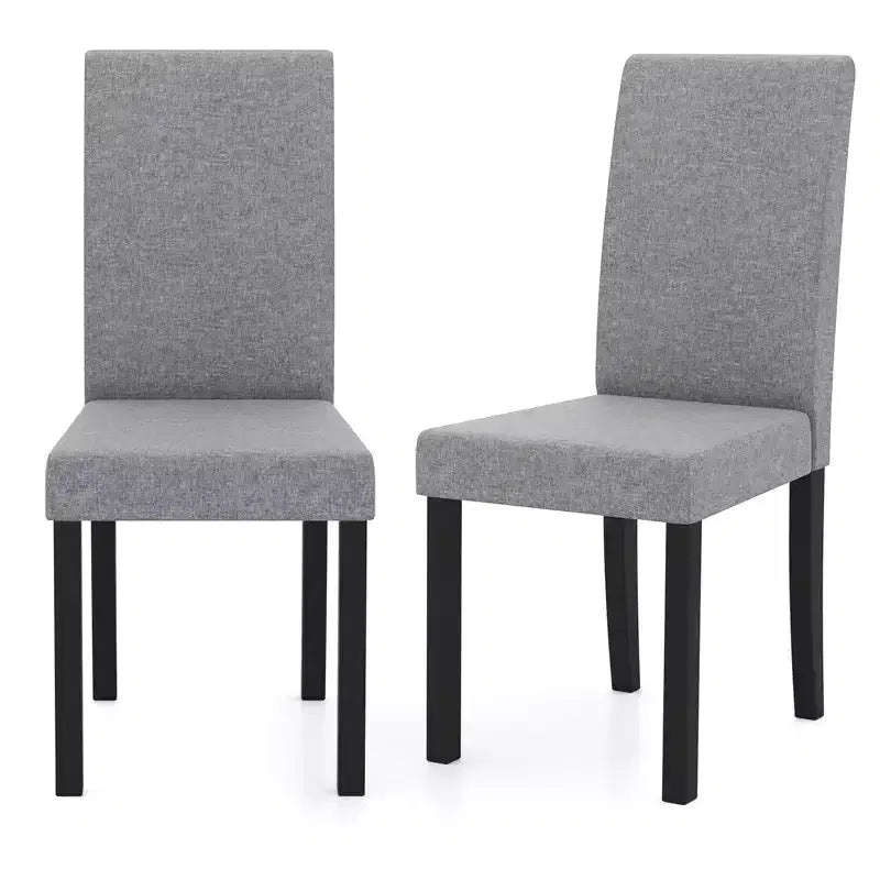 Dining Chair Set of 4 Fabric Upholstered Rubber Wood Legs Side Armless