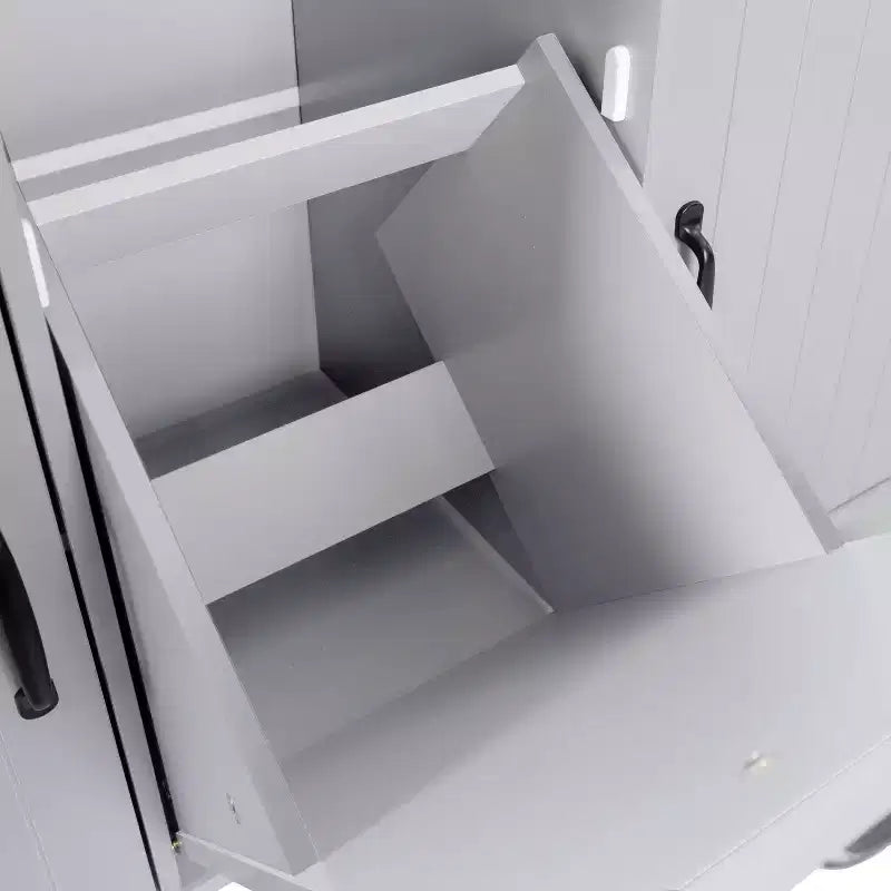 Kitchen Island with Trash Can Storage Cabinet, Kitchen Cart with Drop Leaf, Rolling Kitchen Island on Wheels with Adjustable Shelf and Drawer