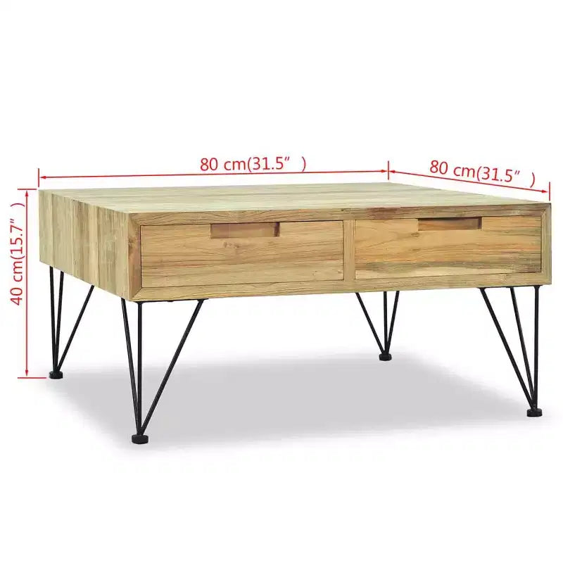 Coffee Table 31.5x31.5x15.7 Solid Teak
