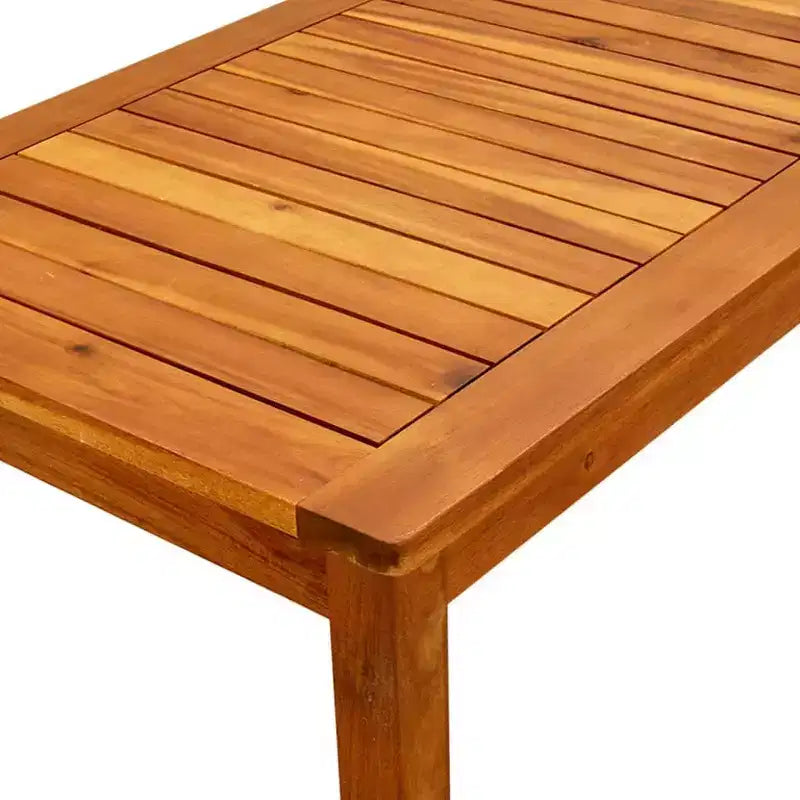 Coffee Table Natural Wood Solid Acacia Wood - 35.4 x 19.7 x 14.2