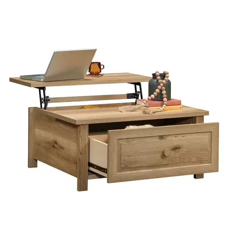 Farmhouse Wood Lift-Top Coffee Table with Hidden Storage