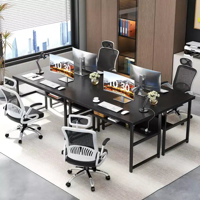 53'' Computer Desk with Charging Station and Thickened Desktop
