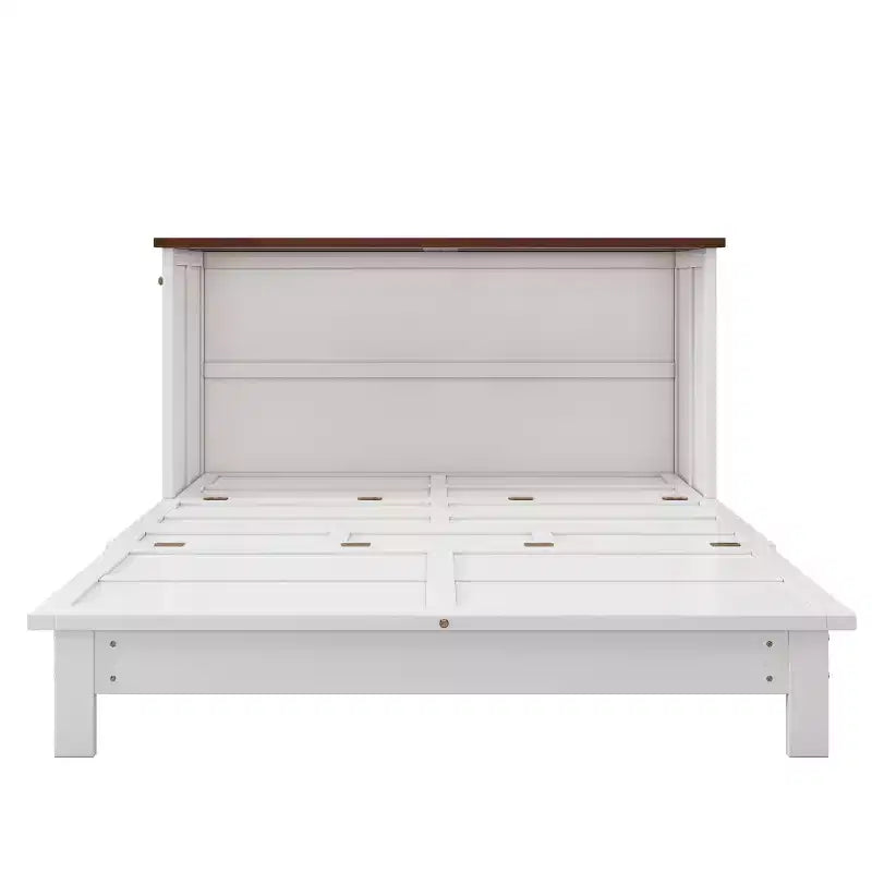Modern Wooden Murphy Bed Chest with Charging Station and Large Storage Drawers