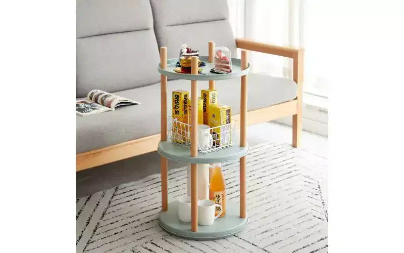 Rotating Adjustable Bookshelves, Multifunctional Standing Storage Bookshelf,Display Bookcases for Living Room,Home Office,Blue