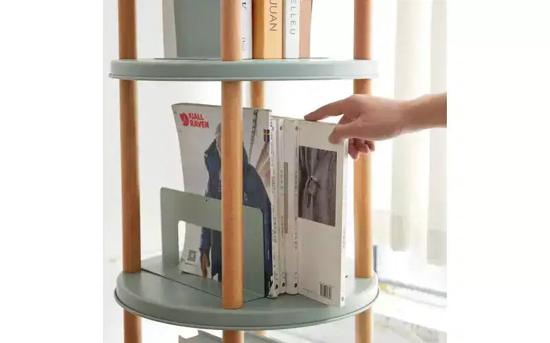 Rotating Adjustable Bookshelves, Multifunctional Standing Storage Bookshelf,Display Bookcases for Living Room,Home Office,Blue