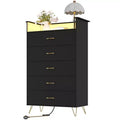 5 Drawer Tall Dresser, Modern White Chest with Silent Drawers, Water-Resistant Storage Organizer for Bedroom, Closet, Hallway