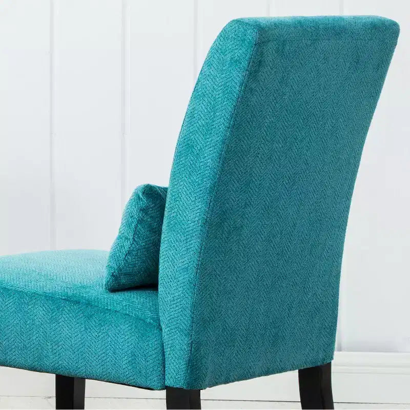Chenille Fabric Armless Accent Chair,Lounge Chair with Matching Pillow,Solid Wood Frame & Legs,Modern Graffiti Chair for Living Room