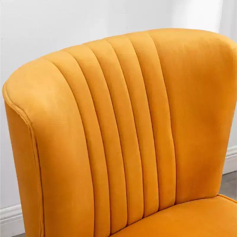 Velvet Accent Chair,Upholstered Chair with Lined Stitching,Rubberwood Legs,Thick Foam Padded Seat,Lounge Chair for Living Room,Bedroom