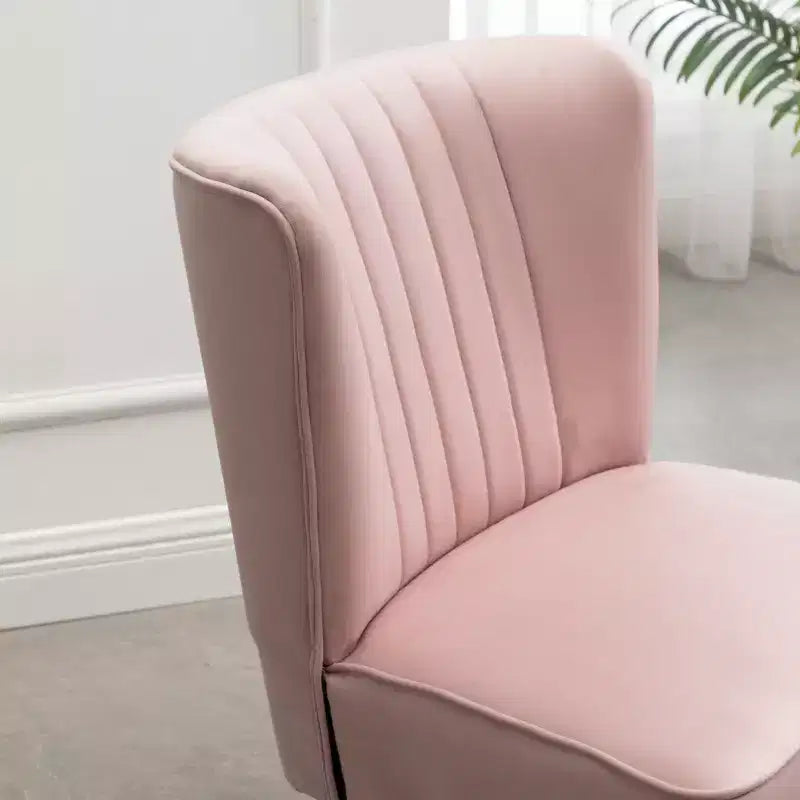 Velvet Accent Chair,Upholstered Chair with Lined Stitching,Rubberwood Legs,Thick Foam Padded Seat,Lounge Chair for Living Room,Bedroom