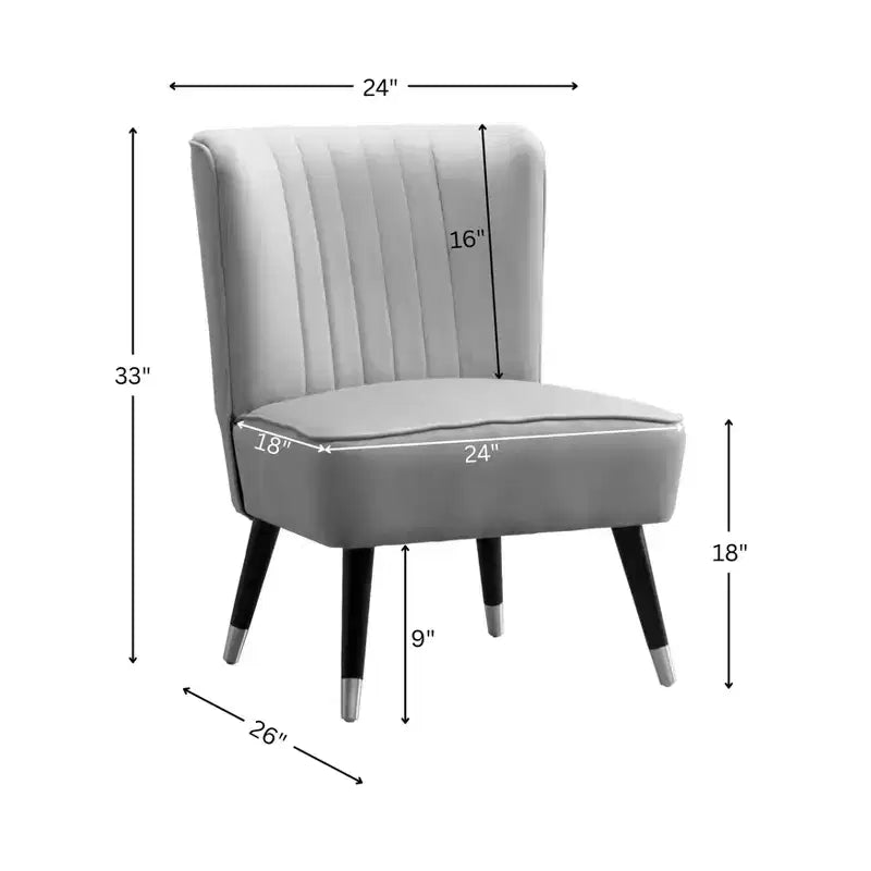 Velvet Accent Chair,Upholstered Chair with Lined Stitching,Rubberwood Legs,Thick Foam Padded Seat,Lounge Chair for Living Room,Bedroom