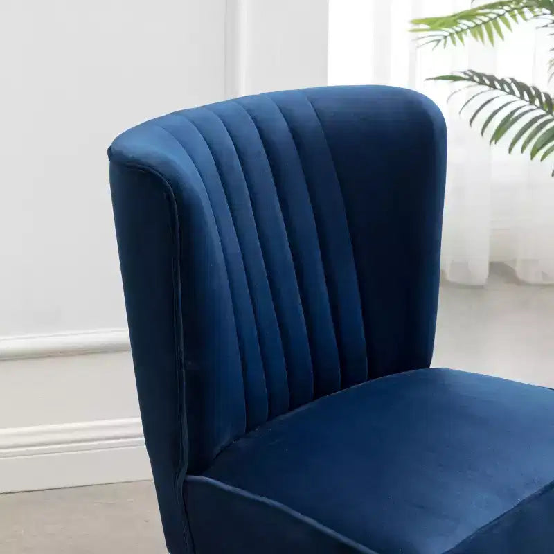 Velvet Accent Chair,Upholstered Chair with Lined Stitching,Rubberwood Legs,Thick Foam Padded Seat,Lounge Chair for Living Room,Bedroom