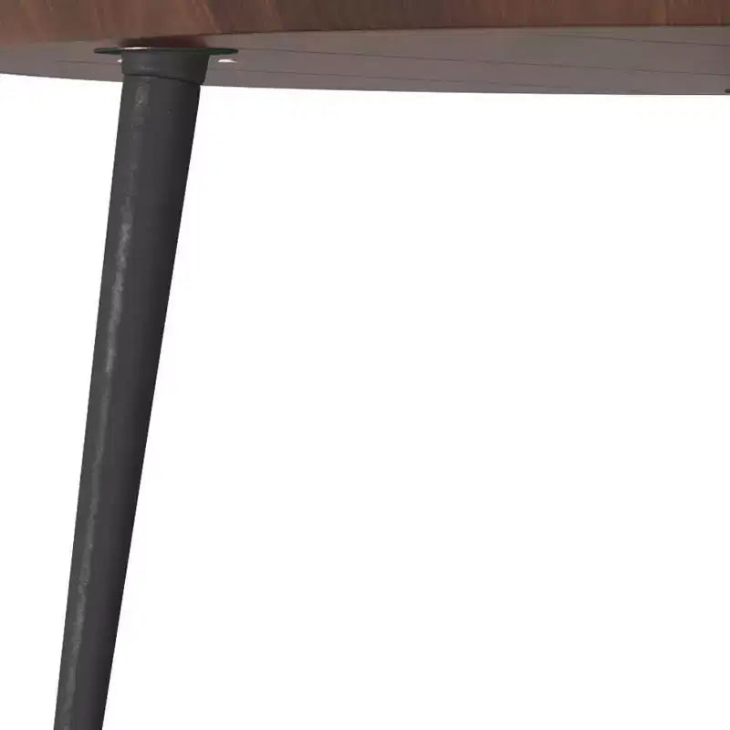 Coffee Table Cognac - WyndenHall: Solid Wood, Flared Metal Legs, Industrial Design, 16.9"H