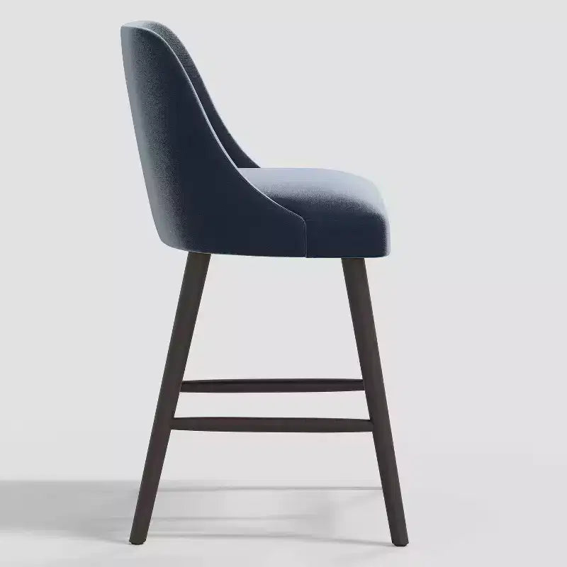 27 Counter Height Barstool with Footrest Shiny Velvet