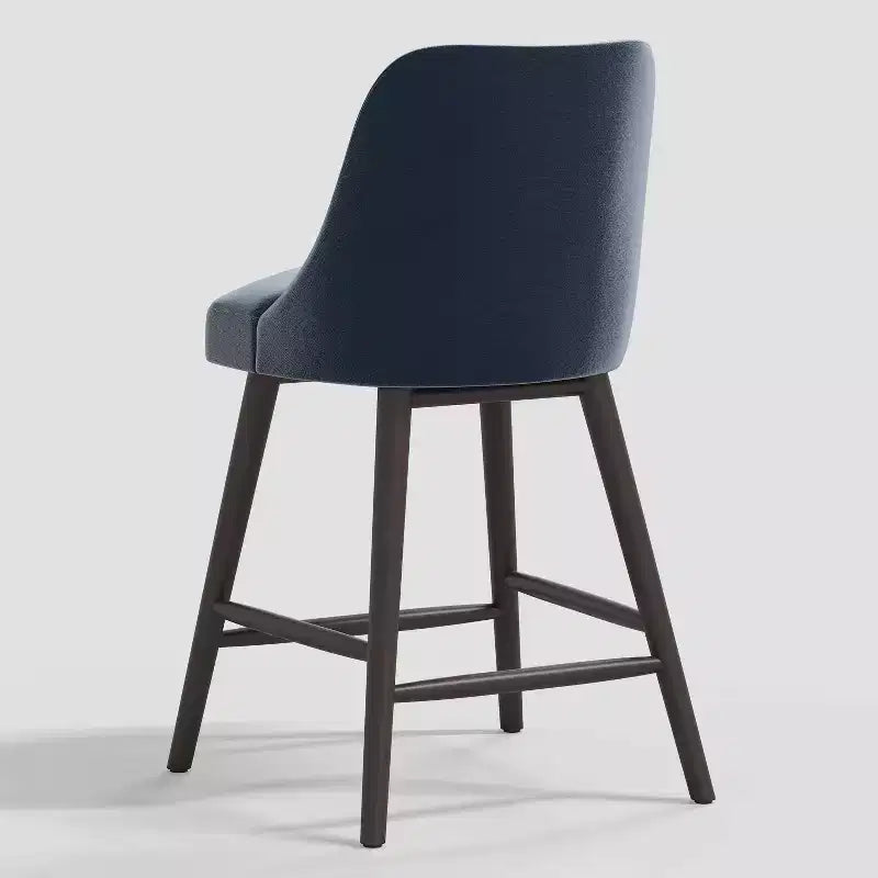 27 Counter Height Barstool with Footrest Shiny Velvet