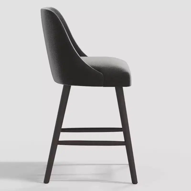 27 Counter Height Barstool with Footrest Shiny Velvet