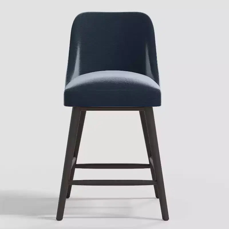 27 Counter Height Barstool with Footrest Shiny Velvet