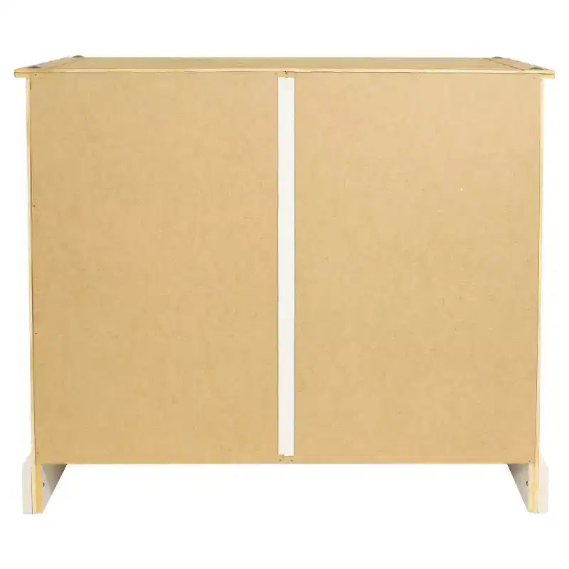 Kitchen Sideboard Cabinet with 2 Drawers and 2 Doors - Solid Pine Construction - White