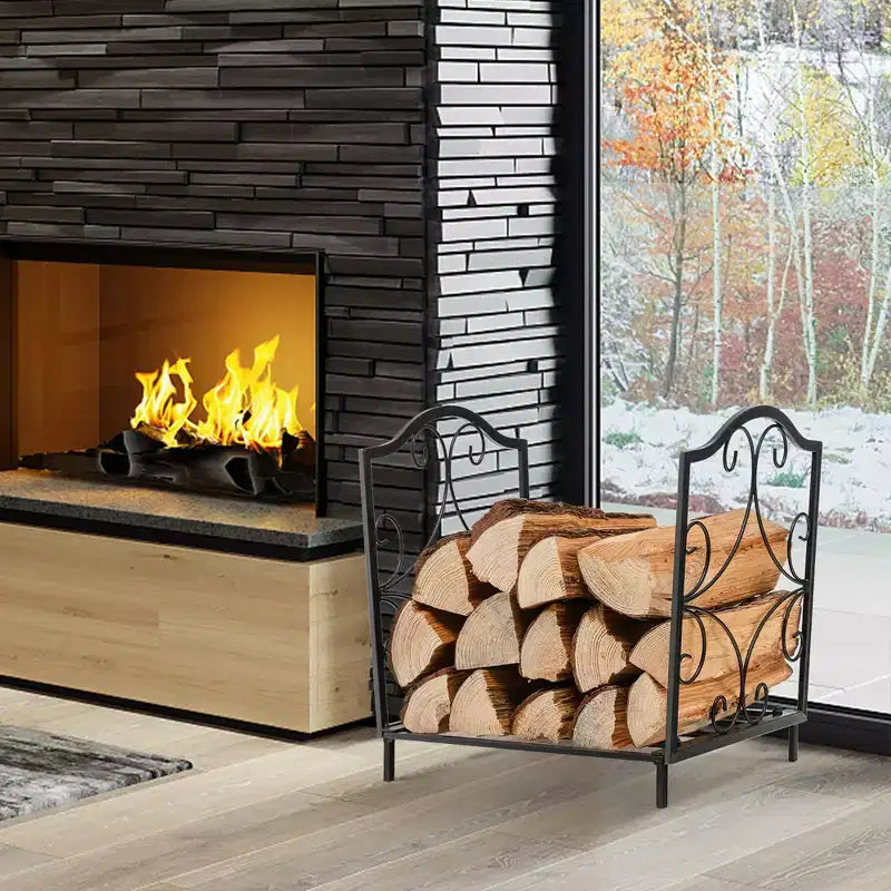 17'' Firewood Storage Rack Steel Firewood Storage Log Holder