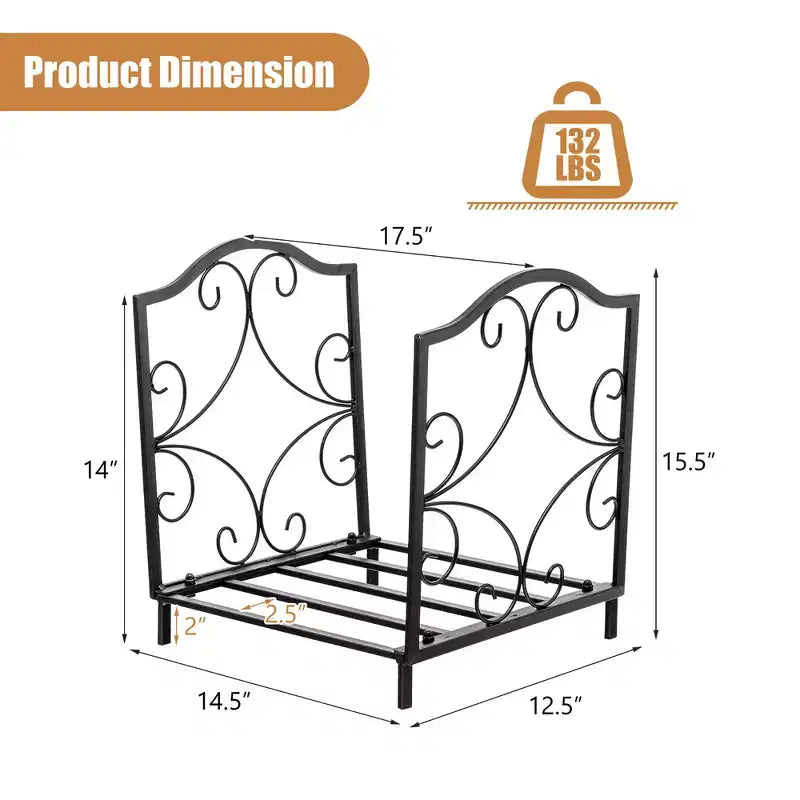 17'' Firewood Storage Rack Steel Firewood Storage Log Holder
