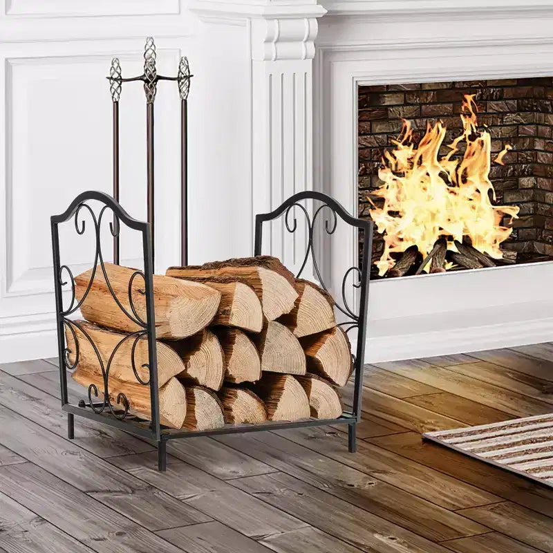 17'' Firewood Storage Rack Steel Firewood Storage Log Holder
