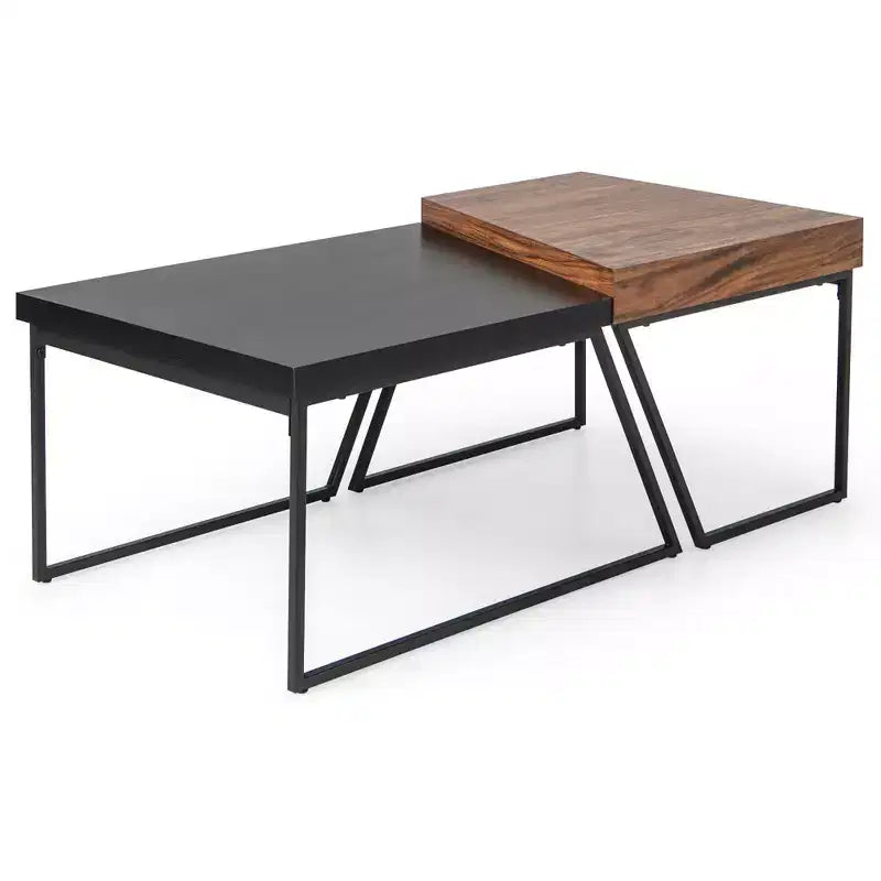 Nesting Table Modern Coffee Table Set of 2 Stacking Side Table for Living Room