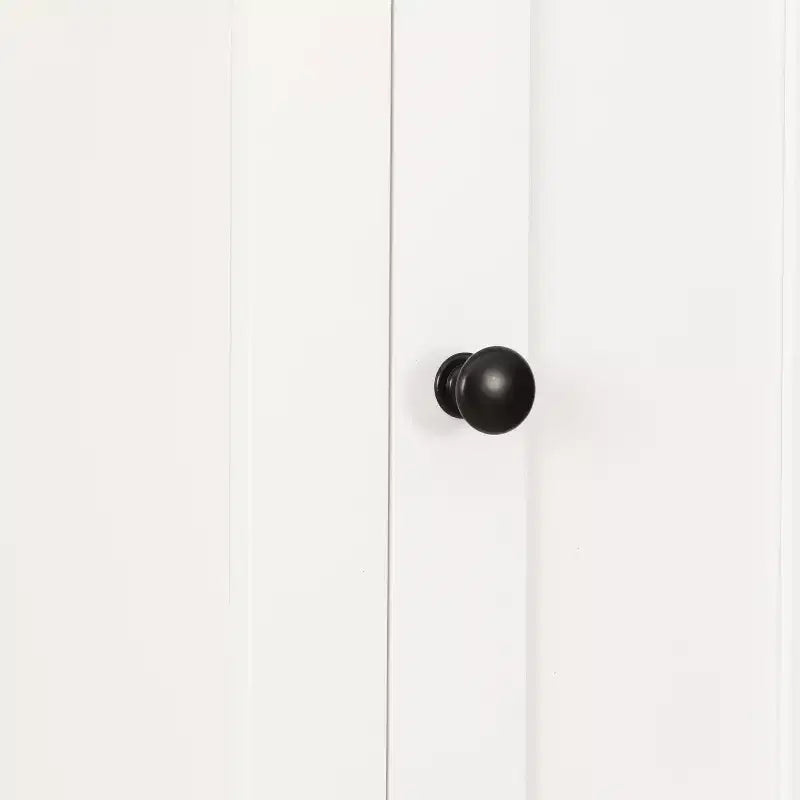 White MDF Wood 67-Inch Tall Tower Bathroom Linen Cabinet