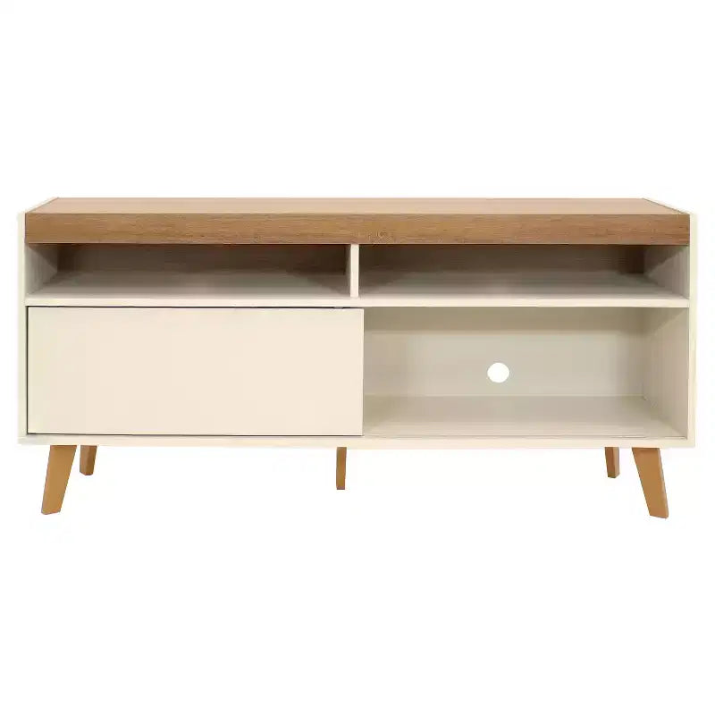 Indoor Mid-Century Modern TV Stand Console with Storage Cabinet and Shelves for 58 TV
