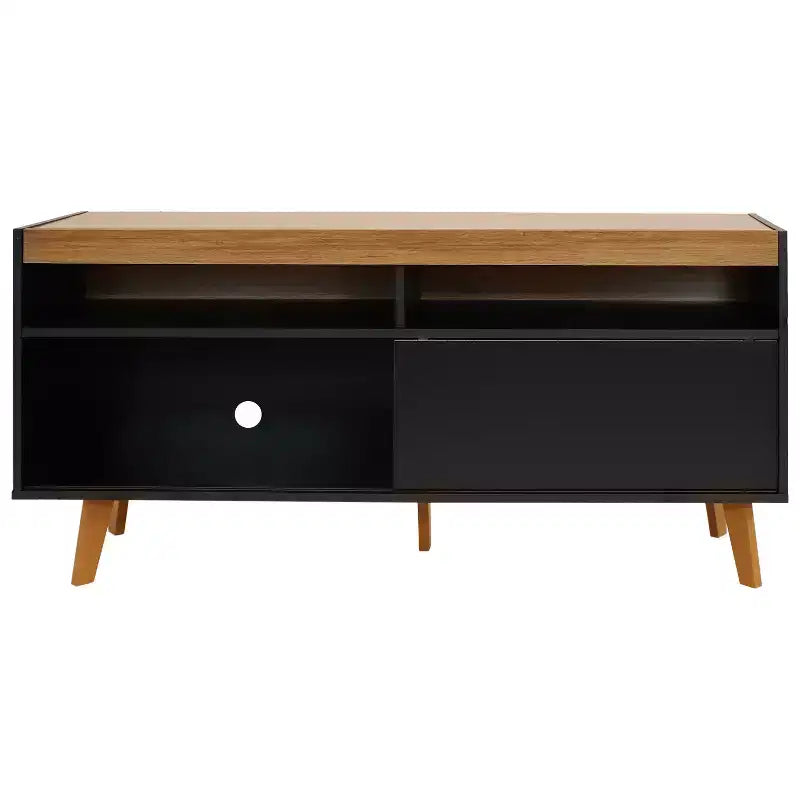 Indoor Mid-Century Modern TV Stand Console with Storage Cabinet and Shelves for 58 TV