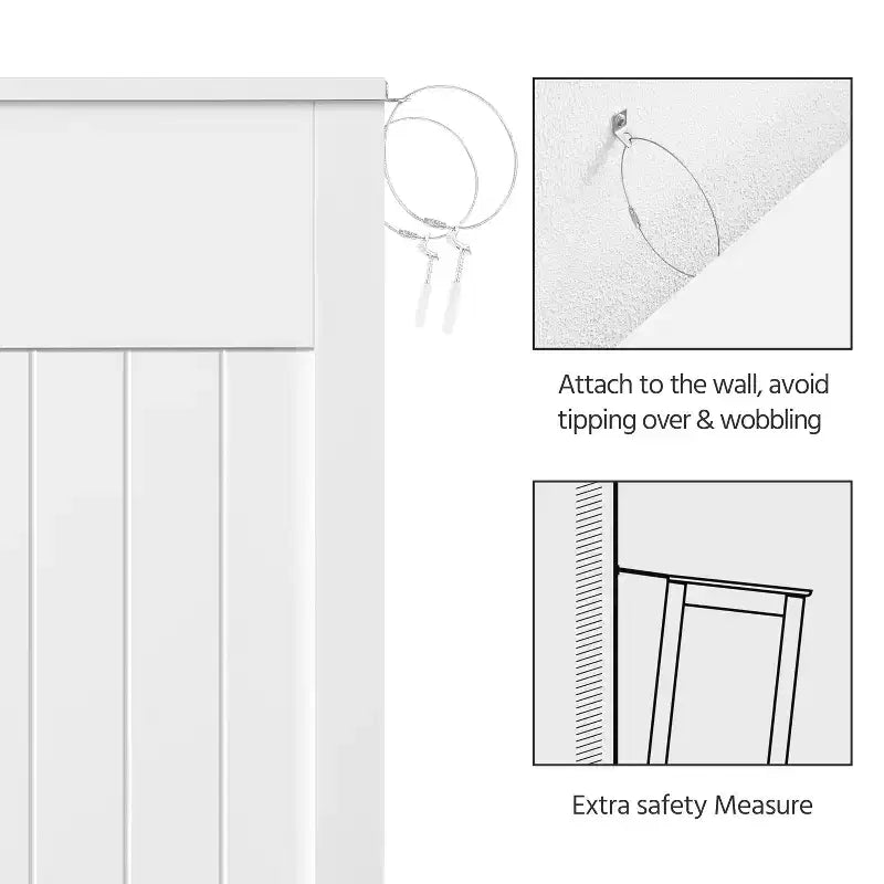 Free-Standing Floor Cabinet for Bathroom for Kitchen, Living Room