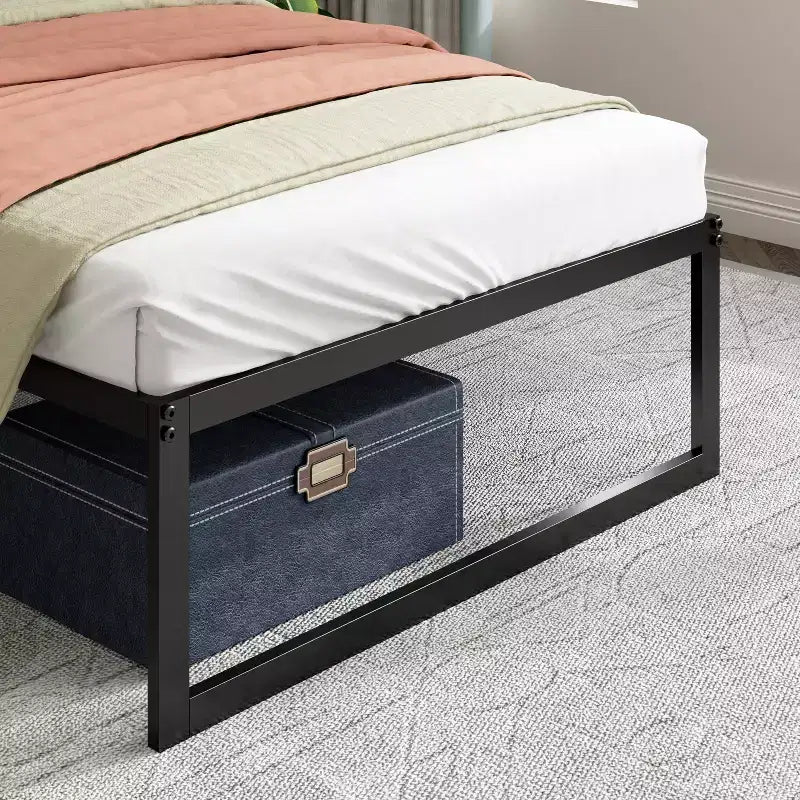 14 Metal Platform Bed Frame Black - Zinus