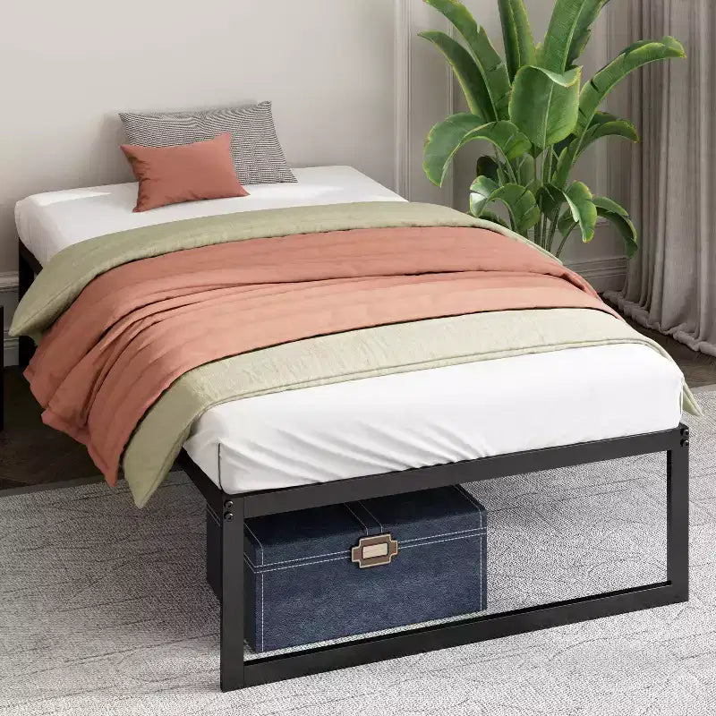 14 Metal Platform Bed Frame Black - Zinus